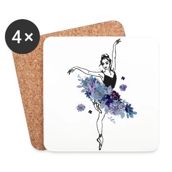 Ballet Danseuse Danse Ballerine - Dessous de verre (lot de 4) - blanc - Devant