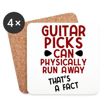 Akustik Spruch Für E-Gitarre Konzert Gitarre - Untersetzer (4er-Set) - Weiß - Vorne