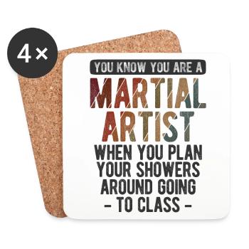 Mixed Martial Arts MMA - Untersetzer (4er-Set) - Weiß - Vorne