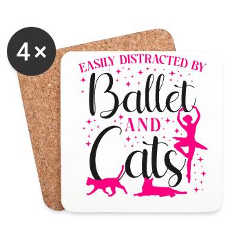 Ballet Danseuse Danse Ballerine - Dessous de verre (lot de 4) - blanc - Devant