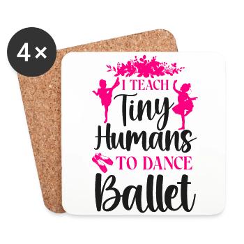 Ballet Dancer Dance Girl Ballerina - Coasters (set of 4) - white - Front