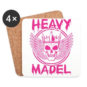 Biker Rocker, Heavy Rock, Punk, Hard Girl Metal - Untersetzer (4er-Set) - Weiß - Vorne