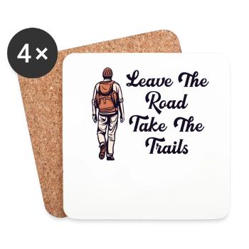 Quitter la route Prendre des sentiers Randonnée Trekking - Dessous de verre (lot de 4) - blanc - Devant