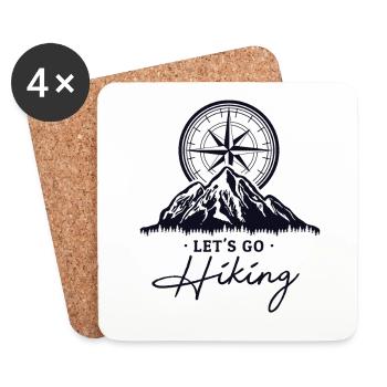Allons faire de la randonnée en montagne Randonnée Randonnées Trekking - Dessous de verre (lot de 4) - blanc - Devant