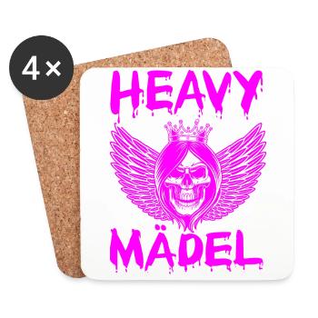 Biker Rocker, Heavy Rock, Punk, Hard Girl Metal - Coasters (set of 4) - white - Front
