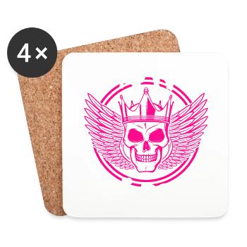 Biker Rocker, Heavy Rock, Punk, Hard Girl Metal - Coasters (set of 4) - white - Front