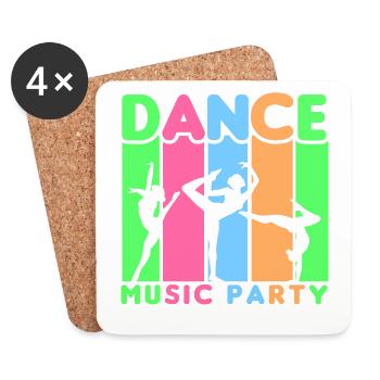 80er Jahre Retro KostümMottoparty Kostüm 90s Party - Untersetzer (4er-Set) - Weiß - Vorne