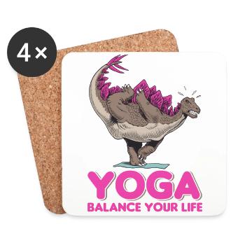 Yogi Yogini Health Meditation Outfits Girls - Coasters (set of 4) - white - Front