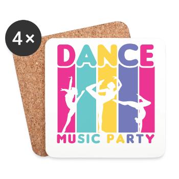 80er Jahre Retro KostümMottoparty Kostüm 90s Party - Untersetzer (4er-Set) - Weiß - Vorne