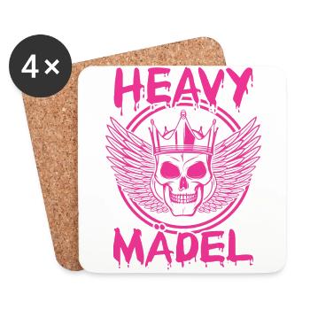 Biker Rocker, Heavy Rock, Punk, Hard Girl Metal - Untersetzer (4er-Set) - Weiß - Vorne