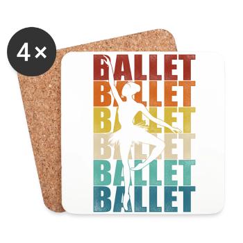 Ballet Dancer Dance Girl Ballerina - Untersetzer (4er-Set) - Weiß - Vorne