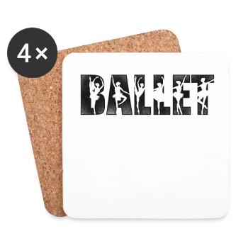 Ballet Danseuse Danse Ballerine - Dessous de verre (lot de 4) - blanc - Devant