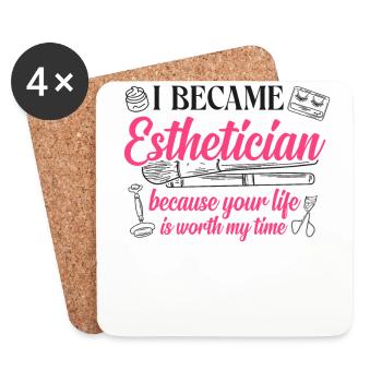 Cute Licensed Esthetician Skincare - Untersetzer (4er-Set) - Weiß - Vorne