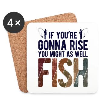 Angler Spruch zum Angeln Angel - Untersetzer (4er-Set) - Weiß - Vorne