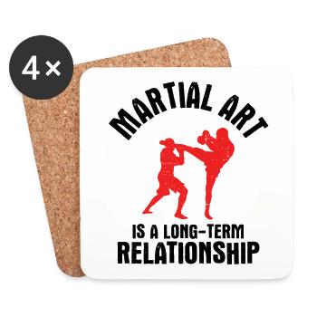 Mixed Martial Arts MMA - Untersetzer (4er-Set) - Weiß - Vorne