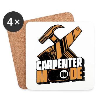 Carpenter Mode On Carpenter Wood Mechanic - Coasters (set of 4) - white - Front
