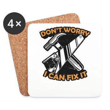 Don't Worry I Can Fix It Tischler Carpenter - Coasters (set of 4) - white - Front