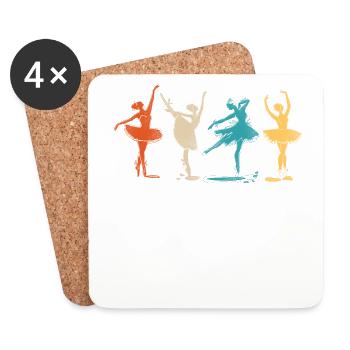 Ballet Dancer Dance Girl Ballerina - Coasters (set of 4) - white - Front