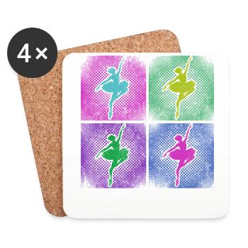 Ballet Dancer Dance Girl Ballerina - Coasters (set of 4) - white - Front