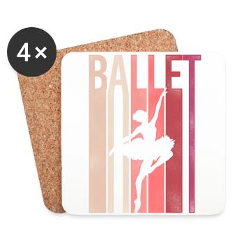 Ballet Danseuse Danse Ballerine - Dessous de verre (lot de 4) - blanc - Devant