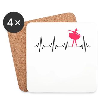 Ballet Dancer Dance Girl Ballerina - Coasters (set of 4) - white - Front