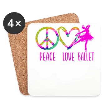 Ballet Danseuse Danse Ballerine - Dessous de verre (lot de 4) - blanc - Devant