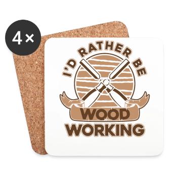 I'd Rather Be Woodworking Schreiner Carpenter - Coasters (set of 4) - white - Front