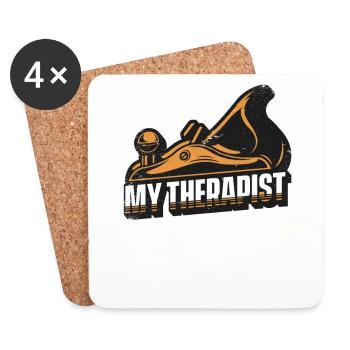 My Therapist Carpenter Wood Technician Carpenter - Coasters (set of 4) - white - Front