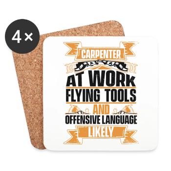 Flying Tools And Offensive Language Likely - Coasters (set of 4) - white - Front