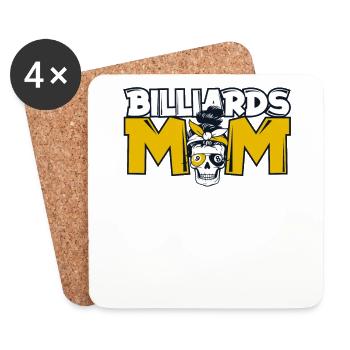 Billiards Mom Billardtisch Billiards Snooker - Untersetzer (4er-Set) - Weiß - Vorne