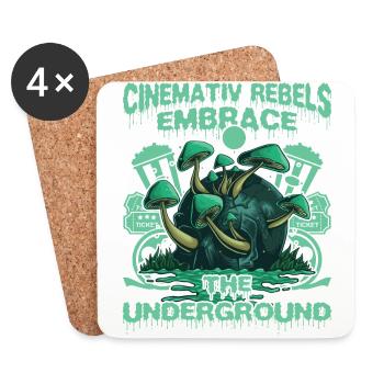 Underground Film, Independent Cinema, Horror - Untersetzer (4er-Set) - Weiß - Vorne