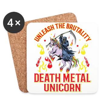 Goth Rock Satan Unicorn Festivals Death Metal - Coasters (set of 4) - white - Front