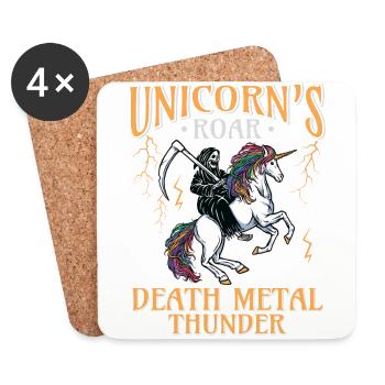 Goth Rock Satan Unicorn Festivals Death Metal - Coasters (set of 4) - white - Front