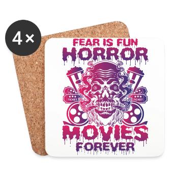 Zombie Horror Horror Film Festival + Halloween - Coasters (set of 4) - white - Front