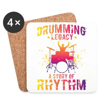 Drums Schlagzeuger Schlagzeugspieler Drummer - Untersetzer (4er-Set) - Weiß - Vorne
