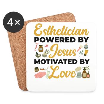 Cute Esthetician Skincare - Coasters (set of 4) - white - Front