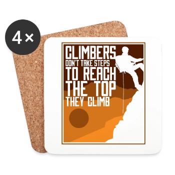 Climbers Don't Take Steps SpeedKletter Kraxler - Coasters (set of 4) - white - Front