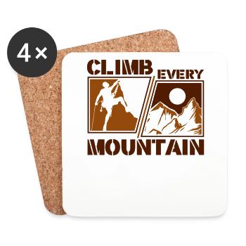 Climb Every Mountain Sportklettern Speedklettern - Untersetzer (4er-Set) - Weiß - Vorne