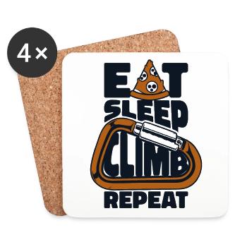 Eat Sleep Climb Repeat Bouldern Speedklettern - Untersetzer (4er-Set) - Weiß - Vorne