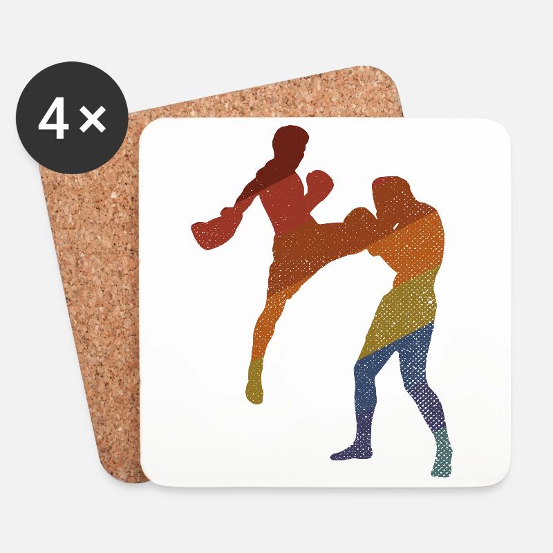 Kickboxing - Untersetzer (4er-Set) - Weiß