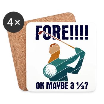 Golfplatz zum Golfen Golf - Untersetzer (4er-Set) - Weiß - Vorne