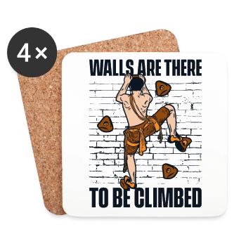 Walls Are There To Be Climbed Sport Climbing - Coasters (set of 4) - white - Front