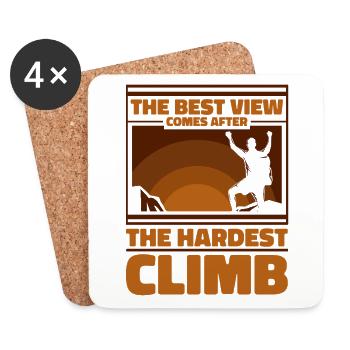 Best View Comes After The Hardest Climb Kraxler - Untersetzer (4er-Set) - Weiß - Vorne