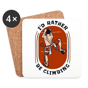 I'd Rather Be Climbing Speedklettern - Untersetzer (4er-Set) - Weiß - Vorne
