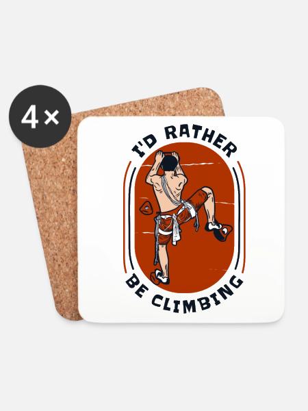 I'd Rather Be Climbing Speedklettern - Untersetzer (4er-Set) - Weiß