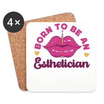Cute Licensed Esthetician Skincare - Coasters (set of 4) - white - Front
