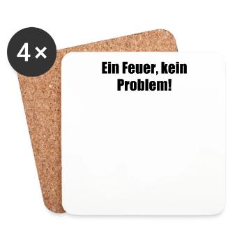 Feuerwehr - Ein Feuer, kein Problem! - Untersetzer (4er-Set) - Weiß - Vorne