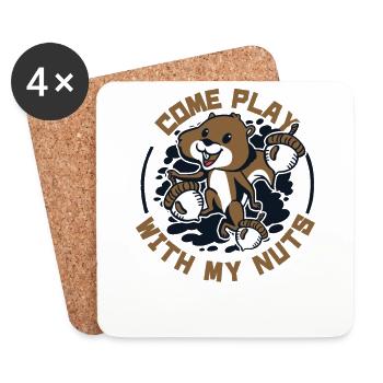 Come Play With My Nuts Grauhörnchen Squirrel - Untersetzer (4er-Set) - Weiß - Vorne