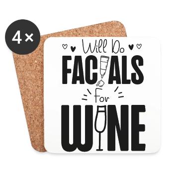 Cute Esthetician Skincare - Coasters (set of 4) - white - Front