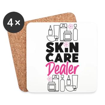 Cute Licensed Esthetician Skincare - Coasters (set of 4) - white - Front
